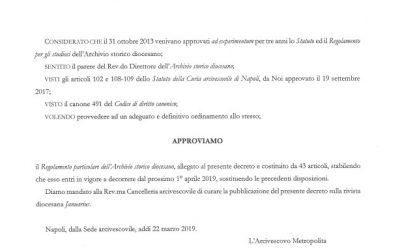 Regolamento Archivio